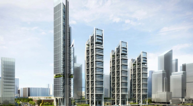 Rogers stirk harbour plans skyscrapers for abu dhabi’s maryah plaza