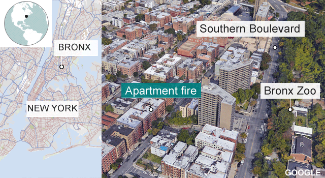 Bronx fire: Twelve die in New York apartment block blaze
