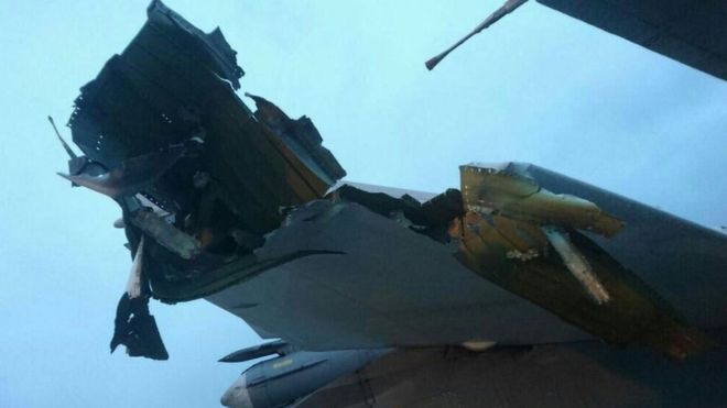 Syria war: Photos ‘reveal’ Russia jet damage at Hmeimim base