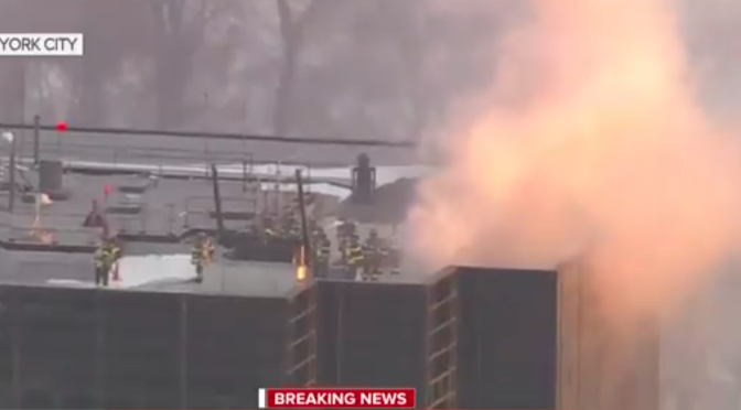 Trump Tower in midtown Manhattan caught fire
